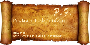 Pratsch Flórián névjegykártya